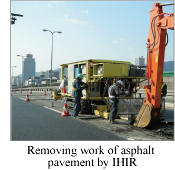 Removing work of asphalt pavement by IHIR